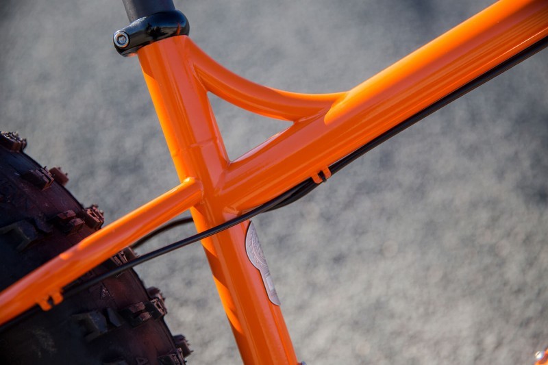 Seat tube detail on 44 Bikes custom fat bike