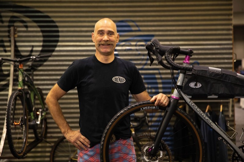Curtis Inglis posing with his personal All-Road bike
