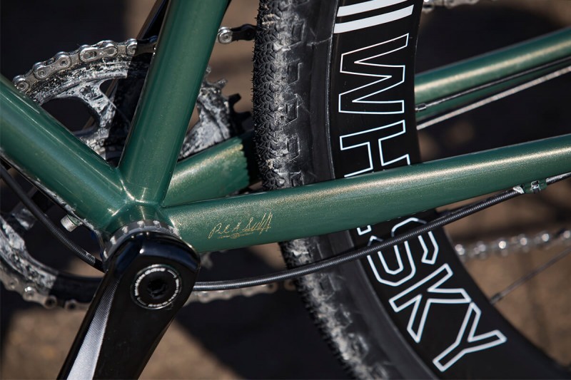 Chainstay detail on Rock Lobster custom gravel bike