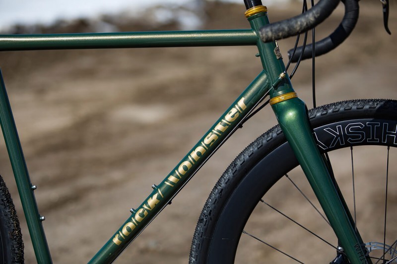 Down tube detail on Rock Lobster custom gravel bike