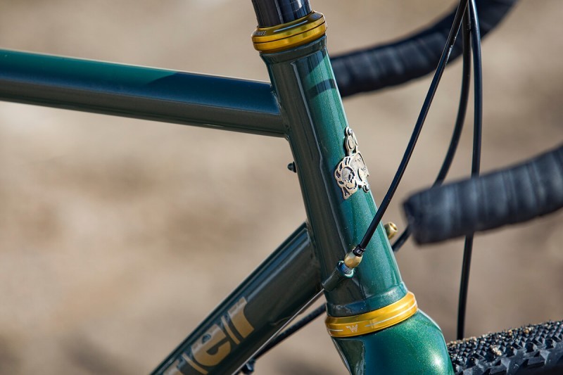 Head tube detail on Rock Lobster custom gravel bike