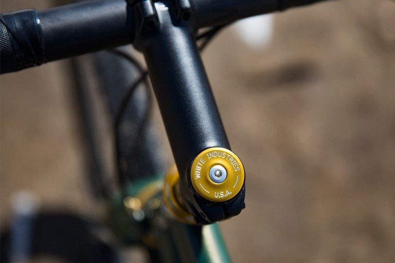 Top cap detail on Rock Lobster custom gravel bike