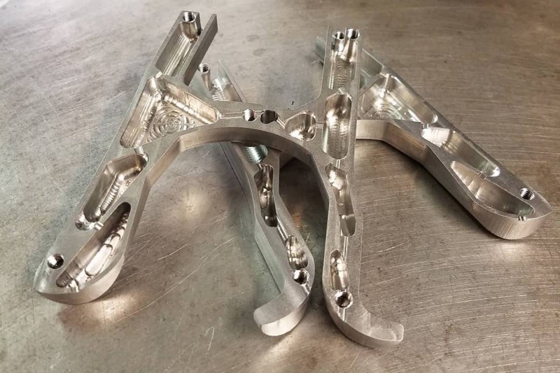 The hollowed out halves of the bike yoke.