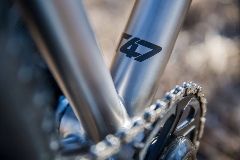 Downtube detail of Engine 29er rigid MTB