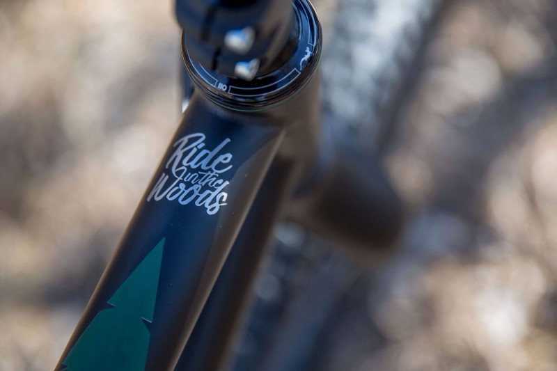 Top tube detail of Engine 29er rigid MTB