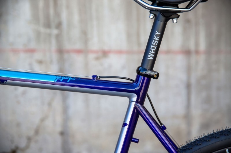 Whisky No. 7 seatpost detail of Moth Attack custom cyclocross bike