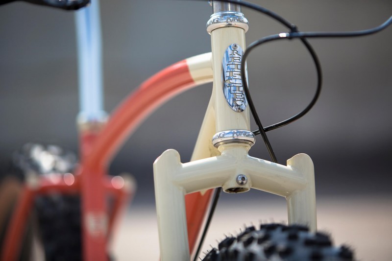 Head badge detail on Retrotec Fat Single Speed